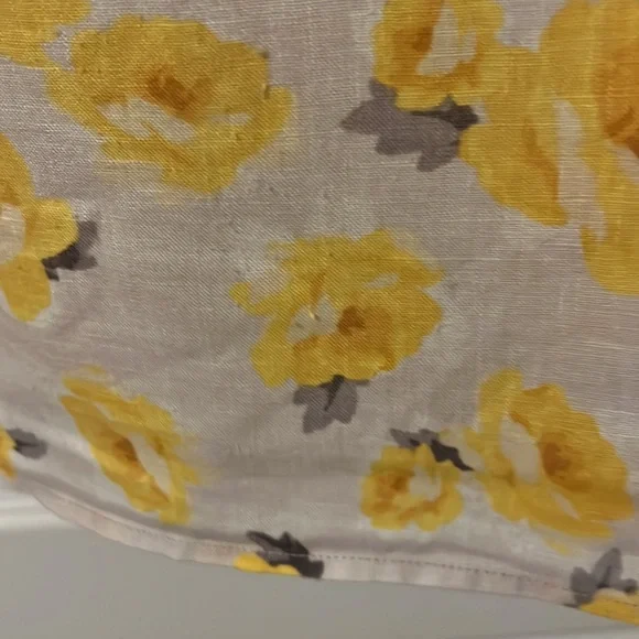 Charter Club Luxury 100% Linen size Large yellow and tan button down casual - Picture 11 of 11